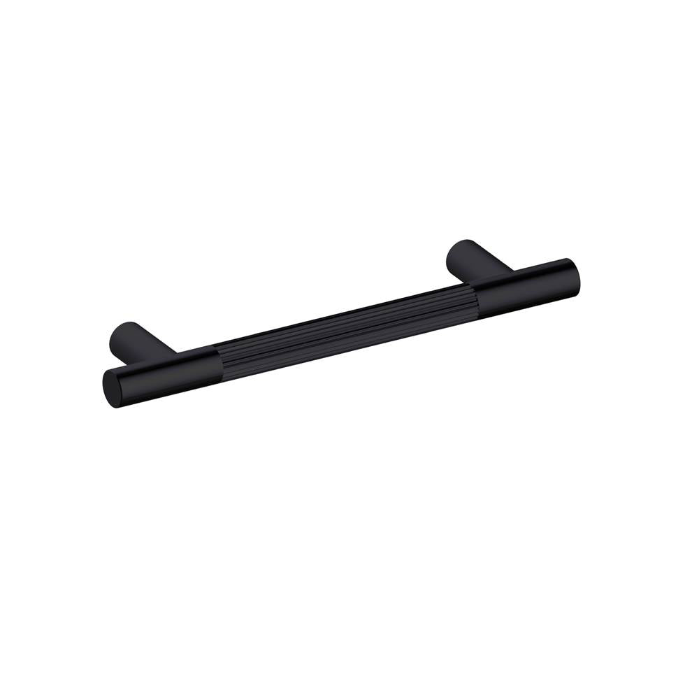 Kartners - Straight Knurled -  6-inch Cabinet Pull-Matte Black - Matte Black