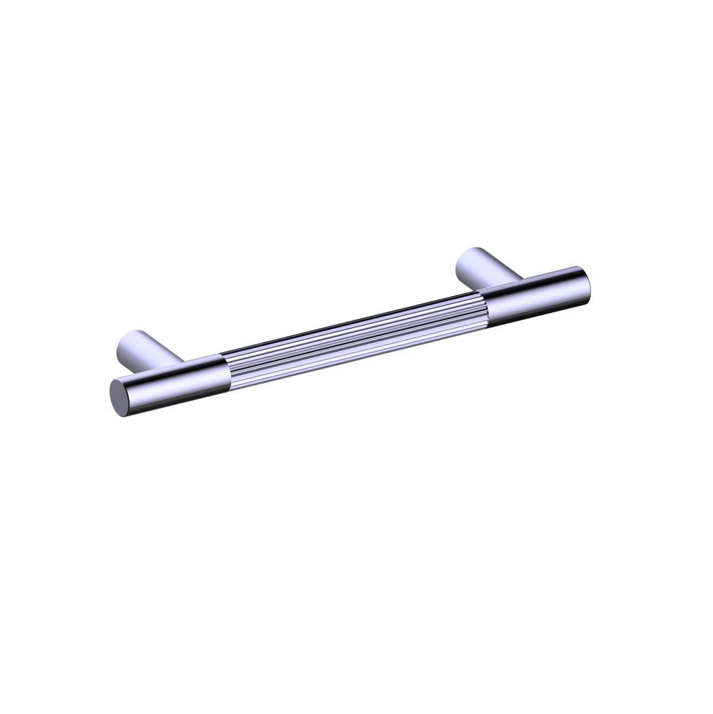 Kartners - Straight Knurled -  6-inch Cabinet Pull-Polished Chrome - Polished Chrome