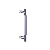 Kartners - Straight Knurled -  12-inch Single Shower Door Handle-Unlacquered Brass - Unlacquered Brass