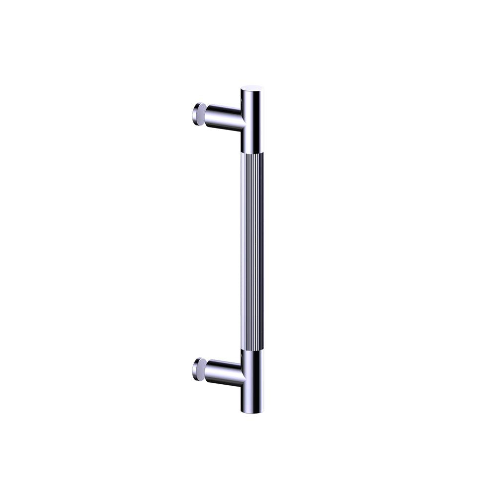 Kartners - Straight Knurled -  12-inch Single Shower Door Handle-Polished Gold - Polished Gold