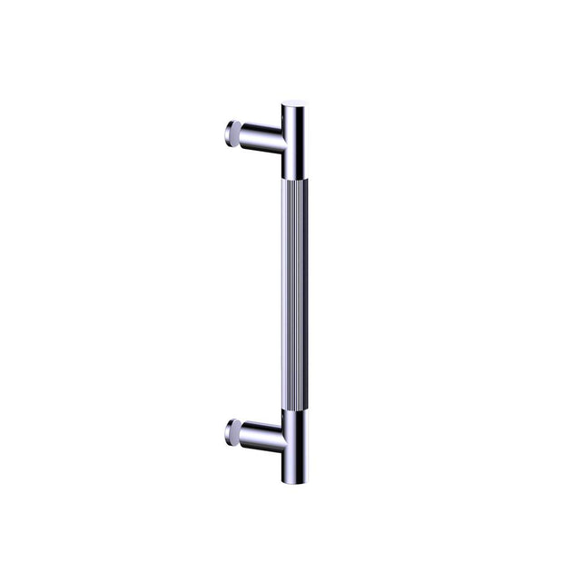 Kartners - Straight Knurled -  12-inch Single Shower Door Handle-Polished Gold - Polished Gold