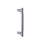 Kartners - Straight Knurled -  12-inch Single Shower Door Handle-Polished Chrome - Polished Chrome