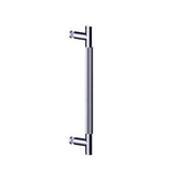 Kartners - Straight Knurled -  18-inch Single Shower Door Handle-Unlacquered Brass - Unlacquered Brass