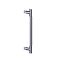 Kartners - Straight Knurled -  18-inch Single Shower Door Handle-Polished Chrome - Polished Chrome