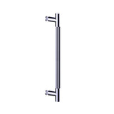 Kartners - Straight Knurled -  24 inch Single Shower Door Handle-Unlacquered Brass - Unlacquered Brass