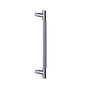 Kartners - Straight Knurled -  24 inch Single Shower Door Handle-Unlacquered Brass - Unlacquered Brass