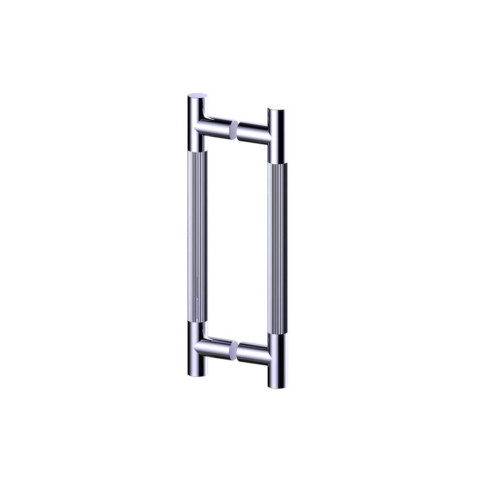 Kartners - Straight Knurled -  12-inch Double Shower Door Handle-Polished Gold - Polished Gold