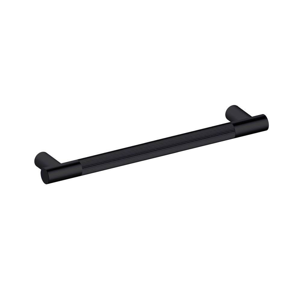 Kartners - Straight Knurled -  18-inch Appliance Pull-Matte Black - Matte Black