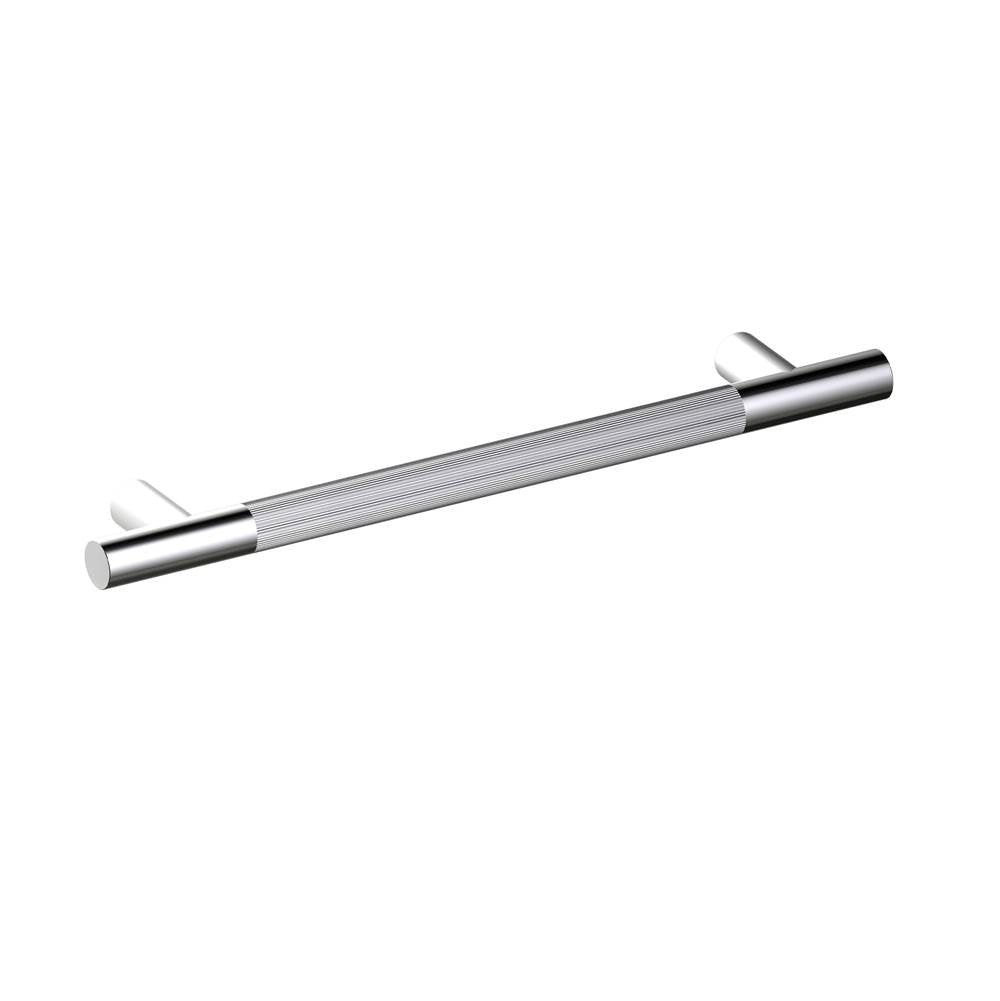 Kartners - Straight Knurled -  18-inch Grab Bar-Polished Nickel - Polished Nickel