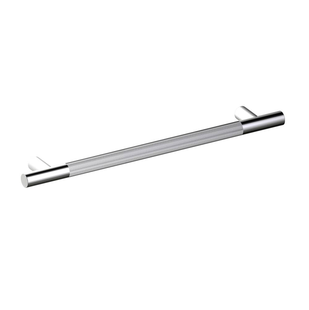 Kartners - Straight Knurled -  24-inch Grab Bar-Polished Nickel - Polished Nickel