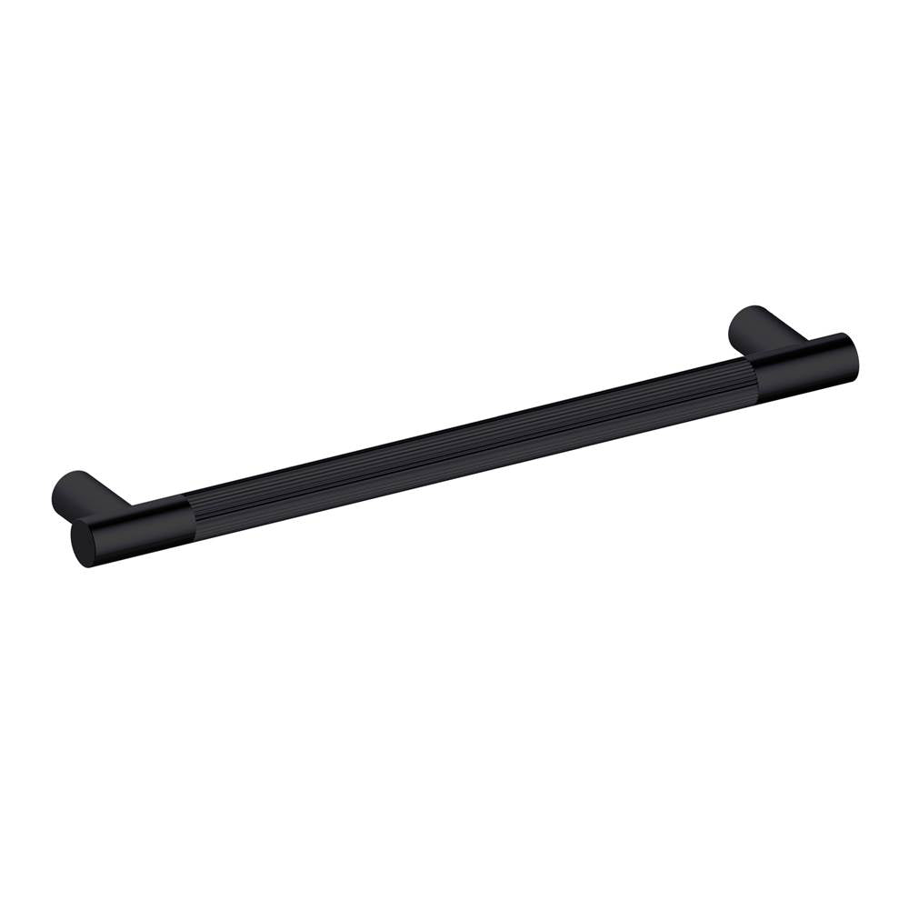 Kartners - Straight Knurled -  24-inch Appliance Pull-Matte Black - Matte Black
