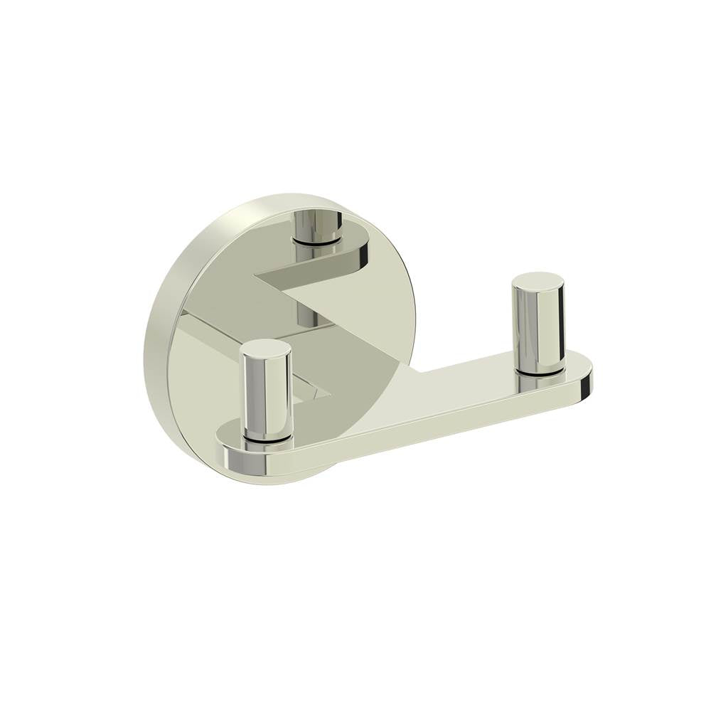 Kartners - FRANKFURT -  Double Prong Robe Hook-Polished Nickel - Polished Nickel