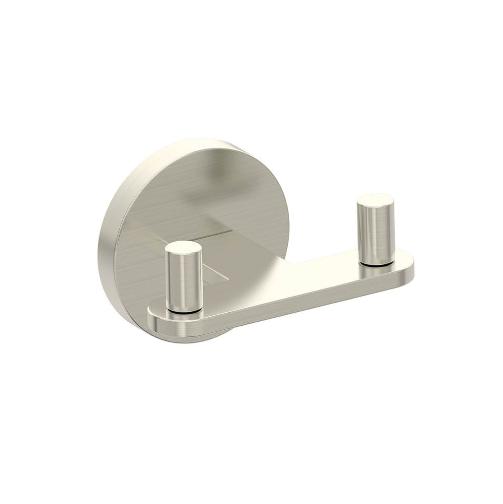 Kartners - FRANKFURT -  Double Prong Robe Hook-Brushed Nickel - Brushed Nickel