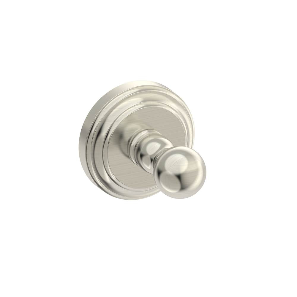 Kartners - FLORENCE - Robe Hook (Solid Back)-Brushed Nickel - Brushed Nickel