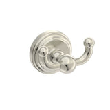 Kartners - FLORENCE - Double Prong Robe Hook Solid Back-Brushed Nickel - Brushed Nickel