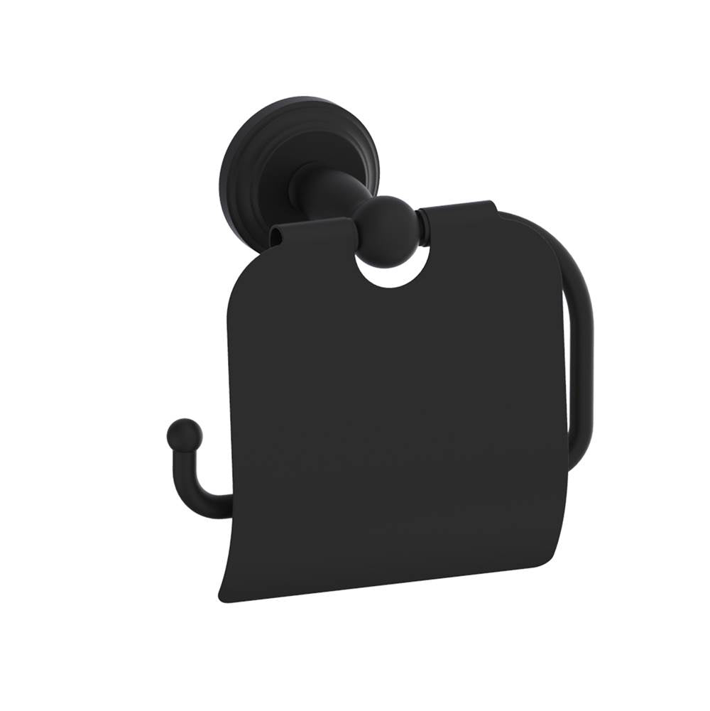 Kartners - FLORENCE - Toilet Paper Holder  with Cover-Matte Black - Matte Black