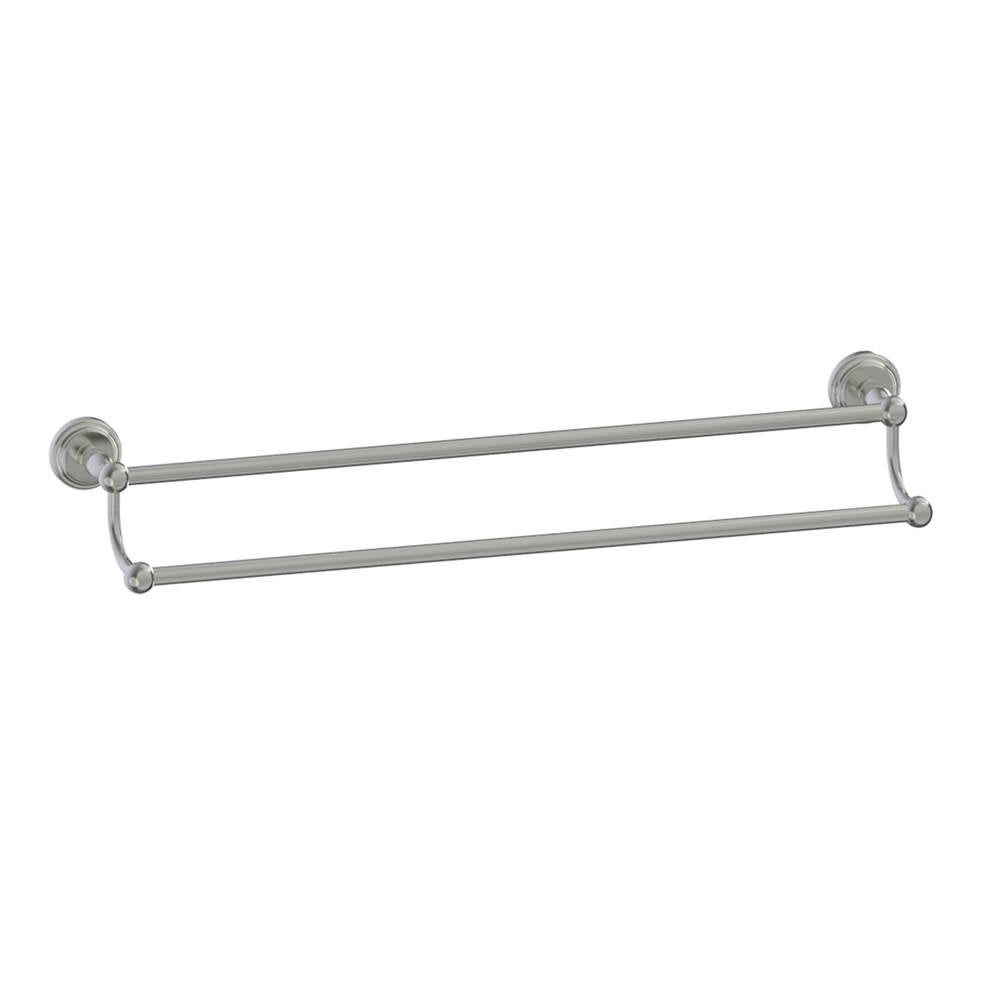 Kartners - FLORENCE - 24-inch Double Bathroom Towel Bar-Brushed Nickel - Brushed Nickel