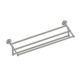Kartners - FLORENCE - Towel Shelf with Bathroom Towel Bar-Brushed Nickel - Brushed Nickel