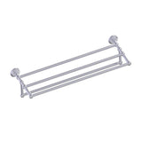 Kartners - FLORENCE - Towel Shelf with Bathroom Towel Bar-Polished Chrome - Polished Chrome