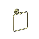 Kartners - FLORENCE - Square Towel Ring-Polished Brass - Polished Brass