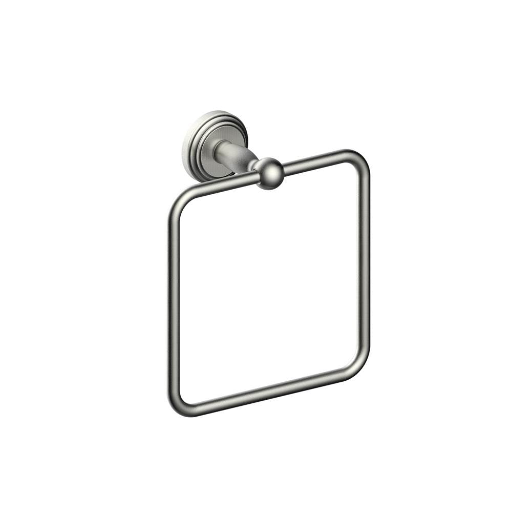 Kartners - FLORENCE - Square Towel Ring-Brushed Nickel - Brushed Nickel