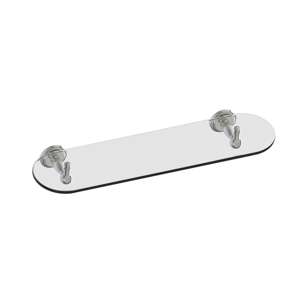 Kartners - FLORENCE - 20-inch Glass Shelf-Brushed Nickel - Brushed Nickel