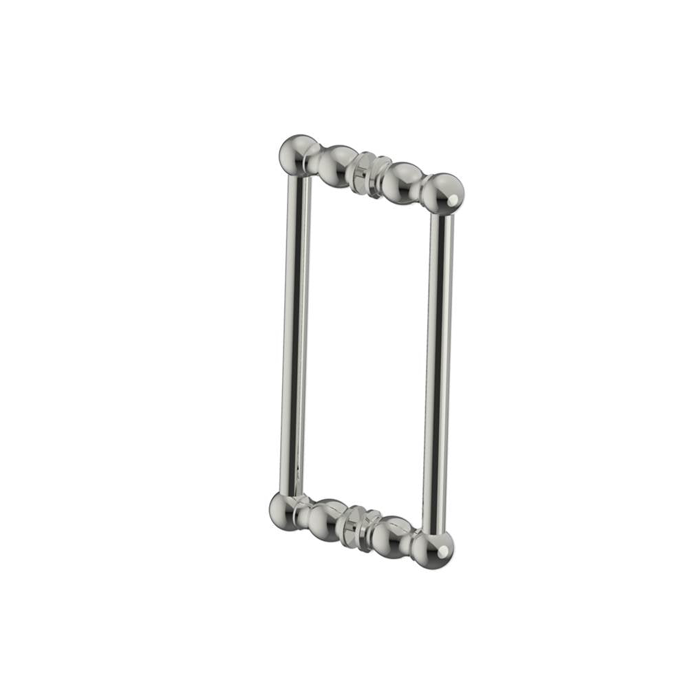 Kartners - FLORENCE - 12-inch Double Shower Door Handle-Polished Nickel - Polished Nickel
