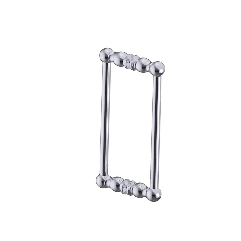 Kartners - FLORENCE - 12-inch Double Shower Door Handle-Polished Chrome - Polished Chrome