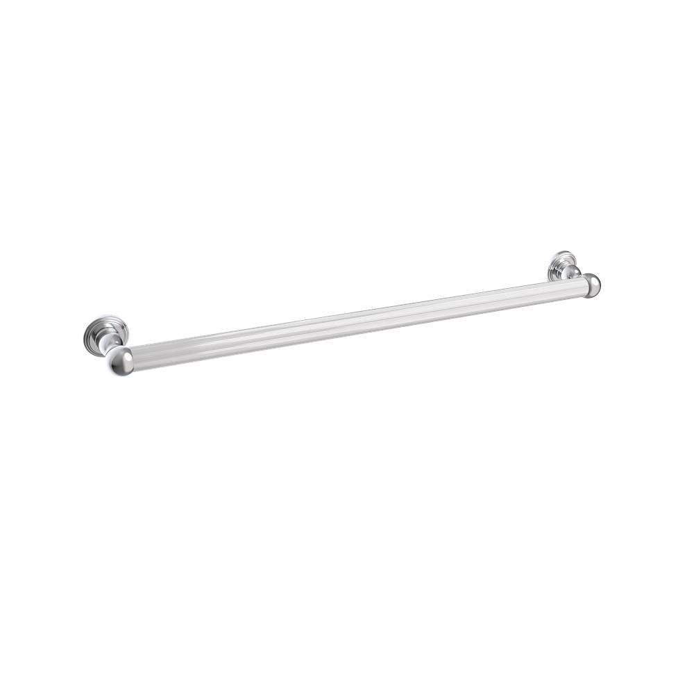 Kartners - Florence Straight Knurled -  24-inch Grab Bar-Polished Chrome - Polished Chrome