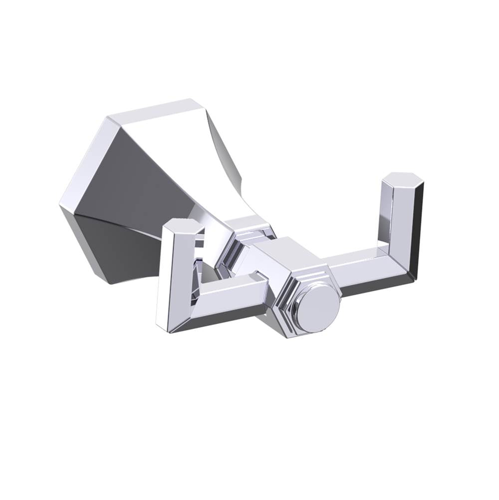 Kartners - PISA - Double Prong Robe Hook-Polished Chrome - Polished Chrome