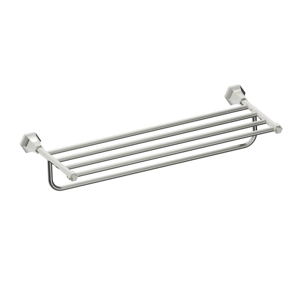 Kartners - PISA - Towel Shelf with Bathroom Towel Bar-Polished Nickel - Polished Nickel
