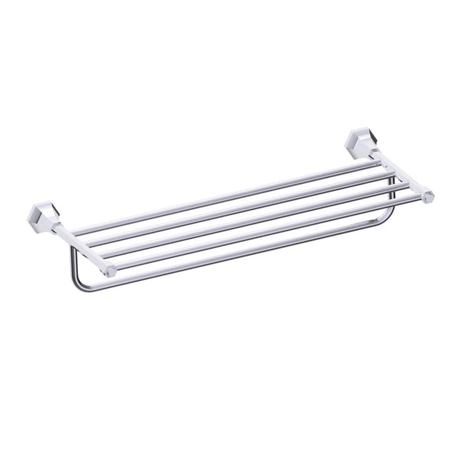 Kartners - PISA - Towel Shelf with Bathroom Towel Bar-Polished Chrome - Polished Chrome