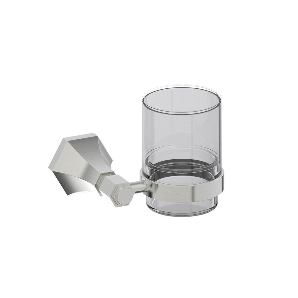 Kartners - PISA - Bathroom Tumbler Cup & Toothbrush Holder-Brushed Nickel - Brushed Nickel