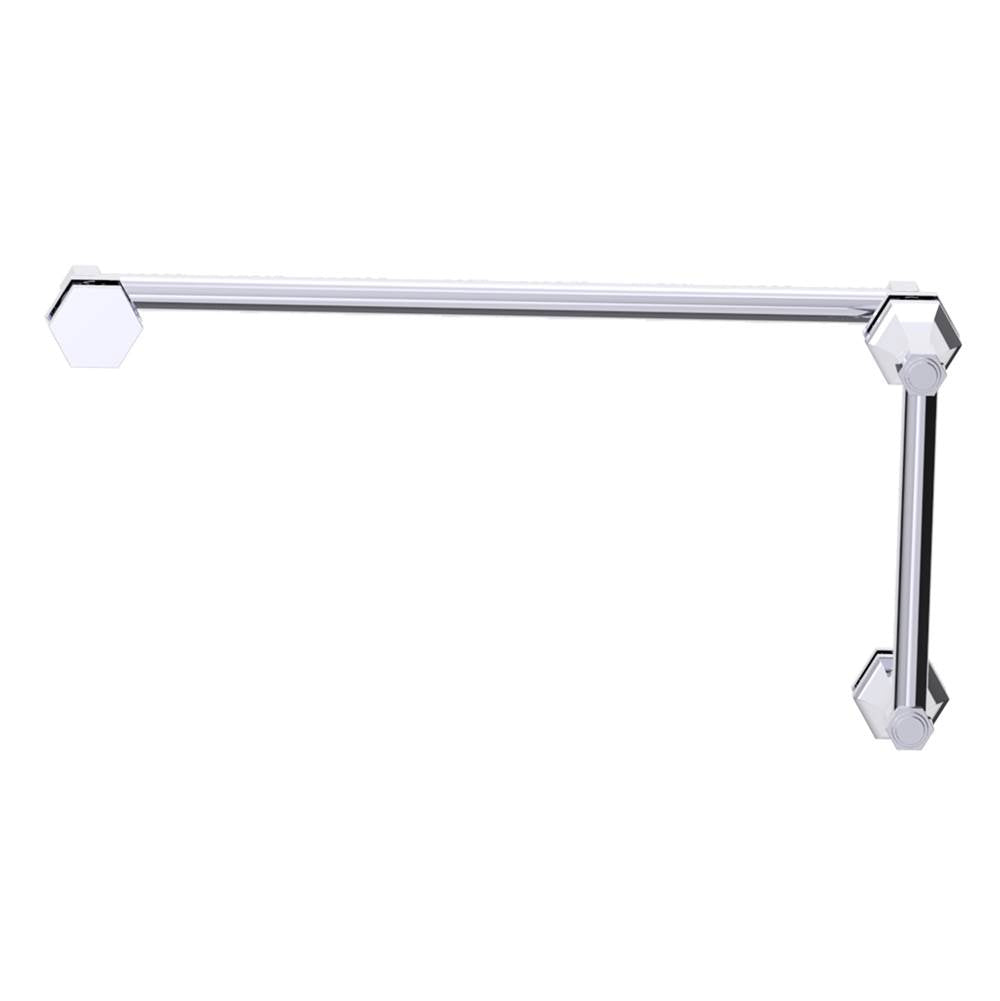 Kartners - PISA - 8-inch x 18-inch Offset Shower Door Handles -Polished Chrome - Polished Chrome