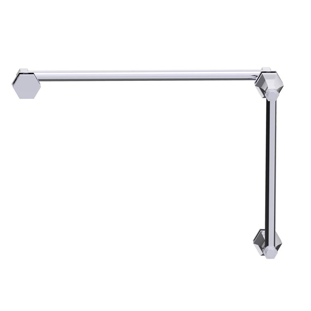 Kartners - PISA - 12-inch x 18-inch Offset Shower Door Handles -Polished Chrome - Polished Chrome