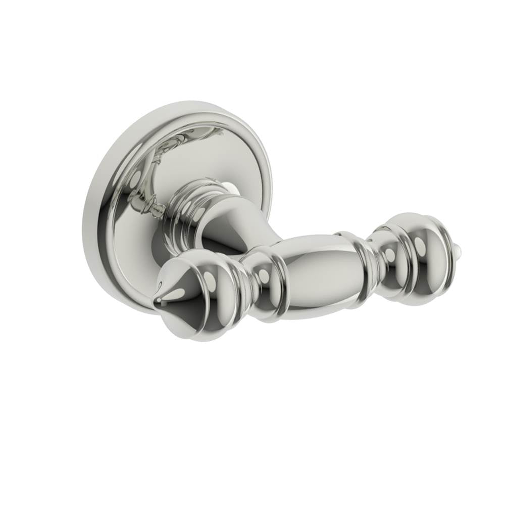 Kartners - LYON - Double Prong Robe Hook-Polished Nickel - Polished Nickel