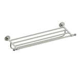 Kartners - LYON - Towel Shelf with 24-inch Bathroom Towel Bar-Brushed Nickel - Brushed Nickel