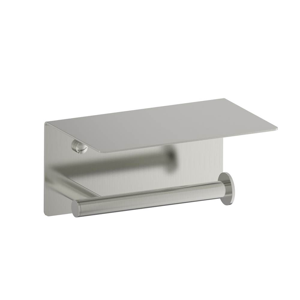 Kartners - BUILDERS - Toilet Paper Holder with Shelf-Brushed Nickel - Brushed Nickel