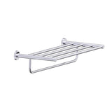 Kartners - CIRCO - Towel Shelf  with Bar 24-inch-Polished Chrome - Polished Chrome