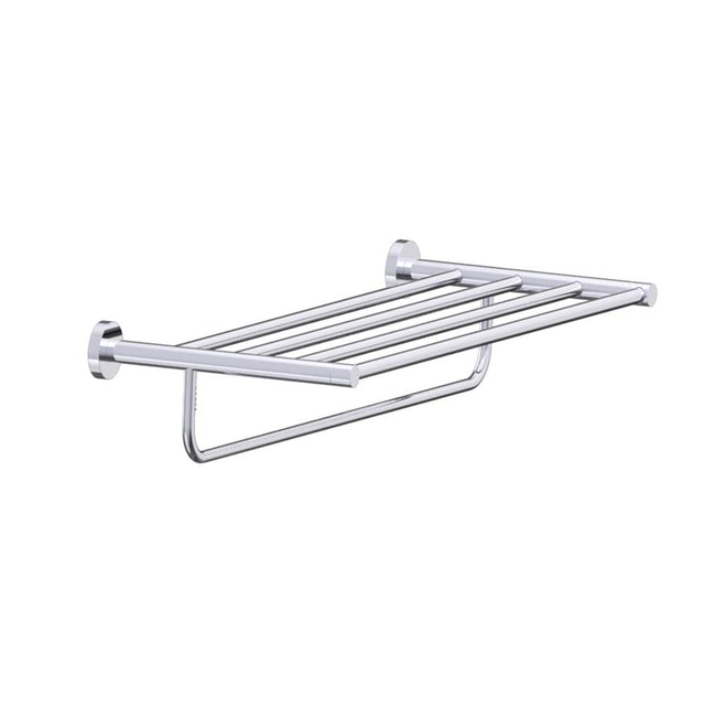 Kartners - CIRCO - Towel Shelf  with Bar 24-inch-Polished Chrome - Polished Chrome