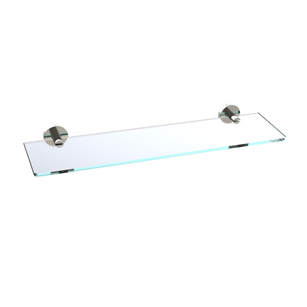 Kartners - CIRCO - 20-inch Glass Shelf-Polished Nickel - Polished Nickel