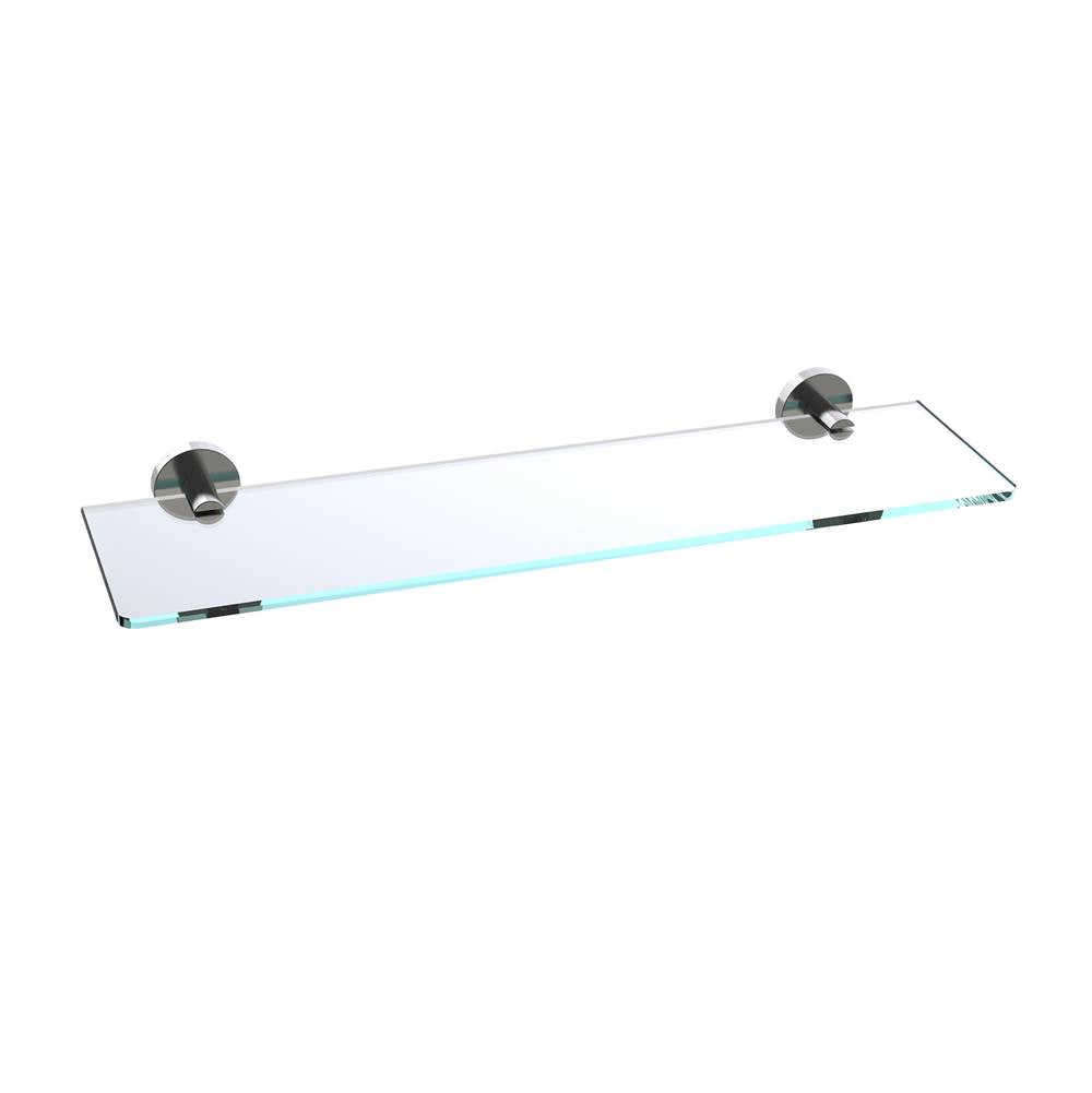 Kartners - CIRCO - 20-inch Glass Shelf-Brushed Nickel - Brushed Nickel