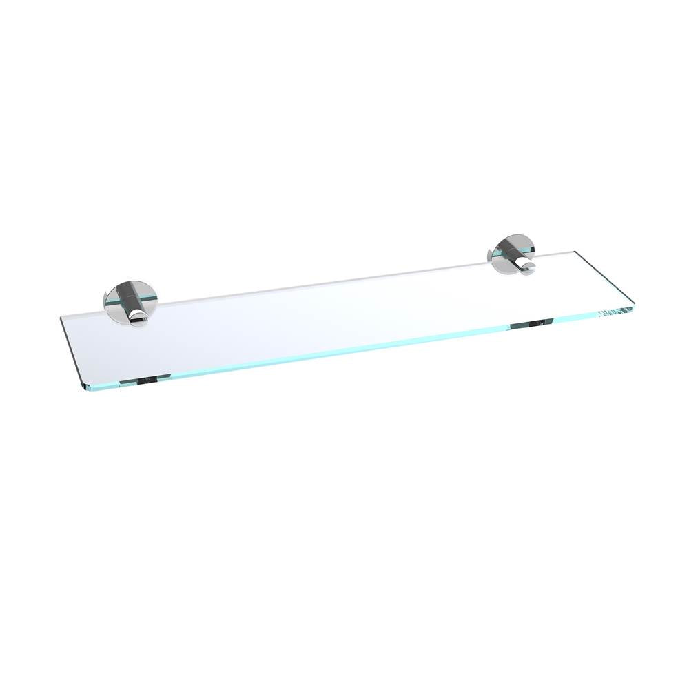 Kartners - CIRCO - 20-inch Glass Shelf-Polished Chrome - Polished Chrome