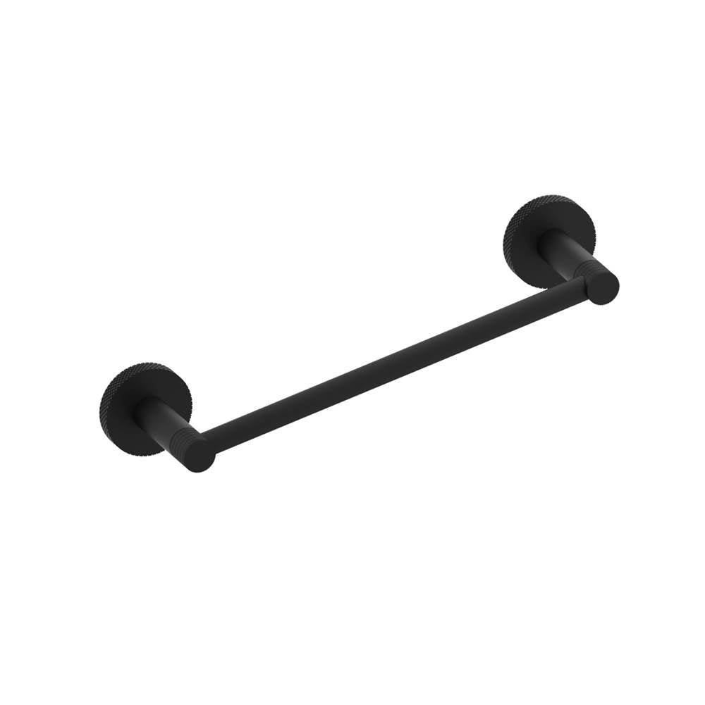 Kartners - CIRCO KNURLED - 9-inch Bathroom Towel Bar -Matte Black - Matte Black