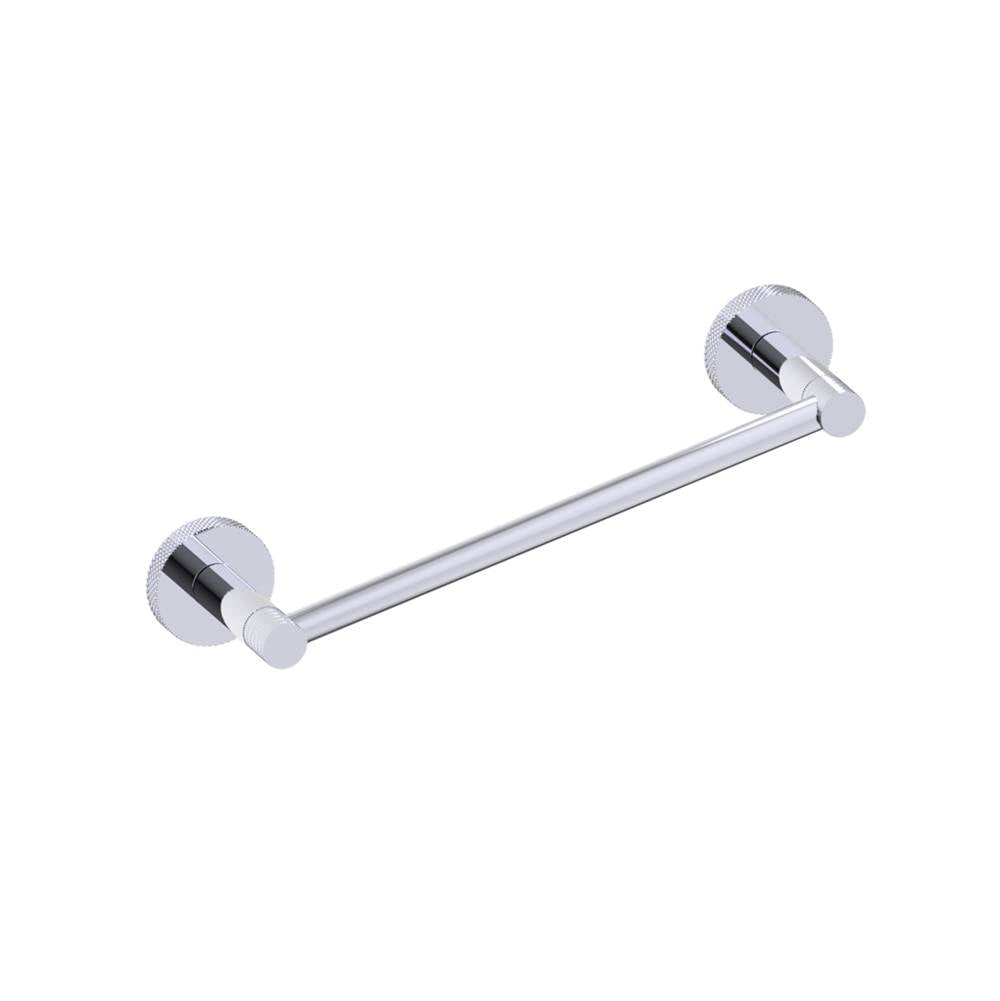 Kartners - CIRCO KNURLED - 9-inch Bathroom Towel Bar -Polished Chrome - Polished Chrome