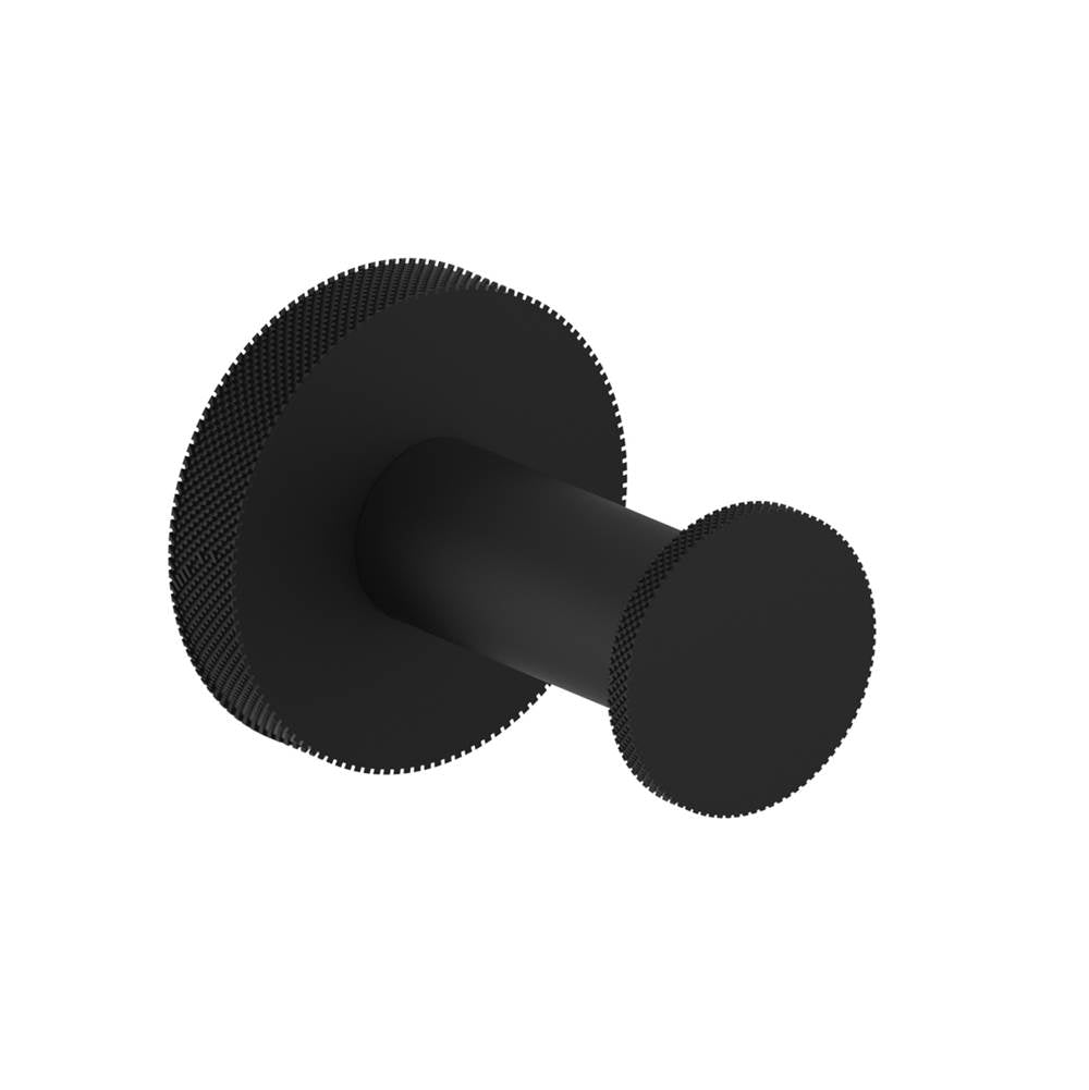 Kartners - CIRCO KNURLED - Robe Hook -Matte Black - Matte Black