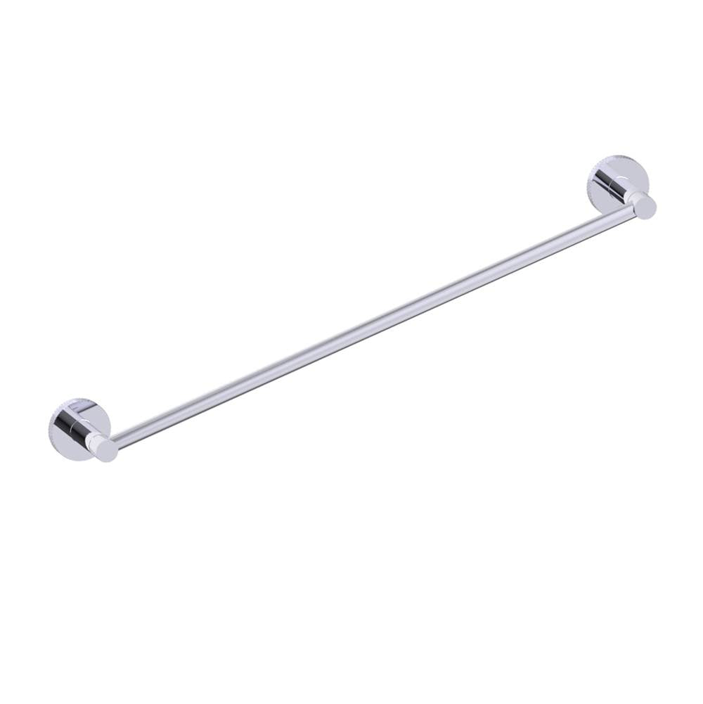 Kartners - CIRCO KNURLED - 18-inch Bathroom Towel Bar -Polished Chrome - Polished Chrome