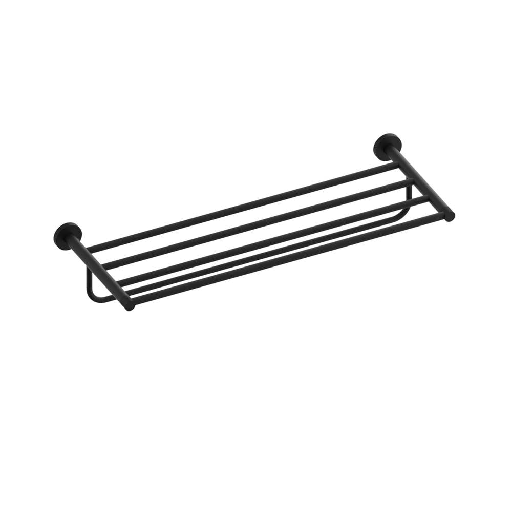 Kartners - CIRCO KNURLED - Towel Shelf-Matte Black - Matte Black