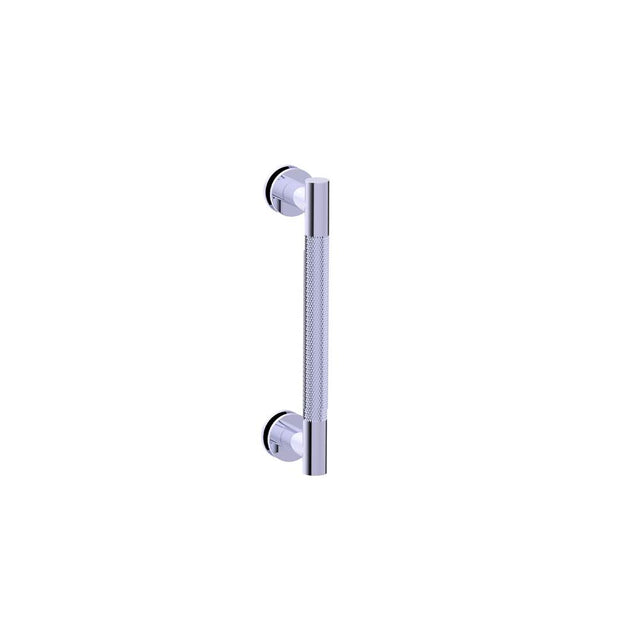 Kartners - CIRCO KNURLED - 8-inch Single Shower Door Handle-Unlacquered Brass - Unlacquered Brass