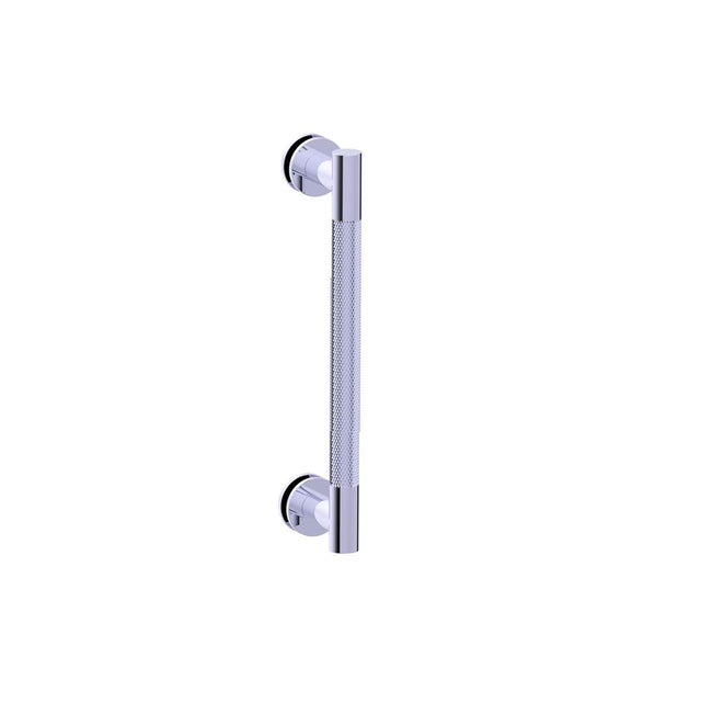 Kartners - CIRCO KNURLED - 12-inch Single Shower Door Handle-Unlacquered Brass - Unlacquered Brass